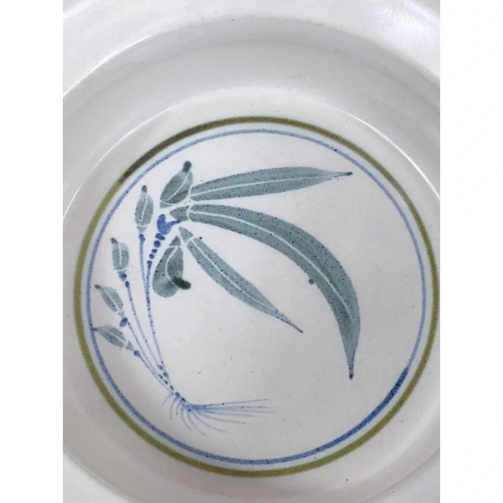 Vintage Signed Studio Art Pottery Stoneware Bowl Floral 8 Inch Westun